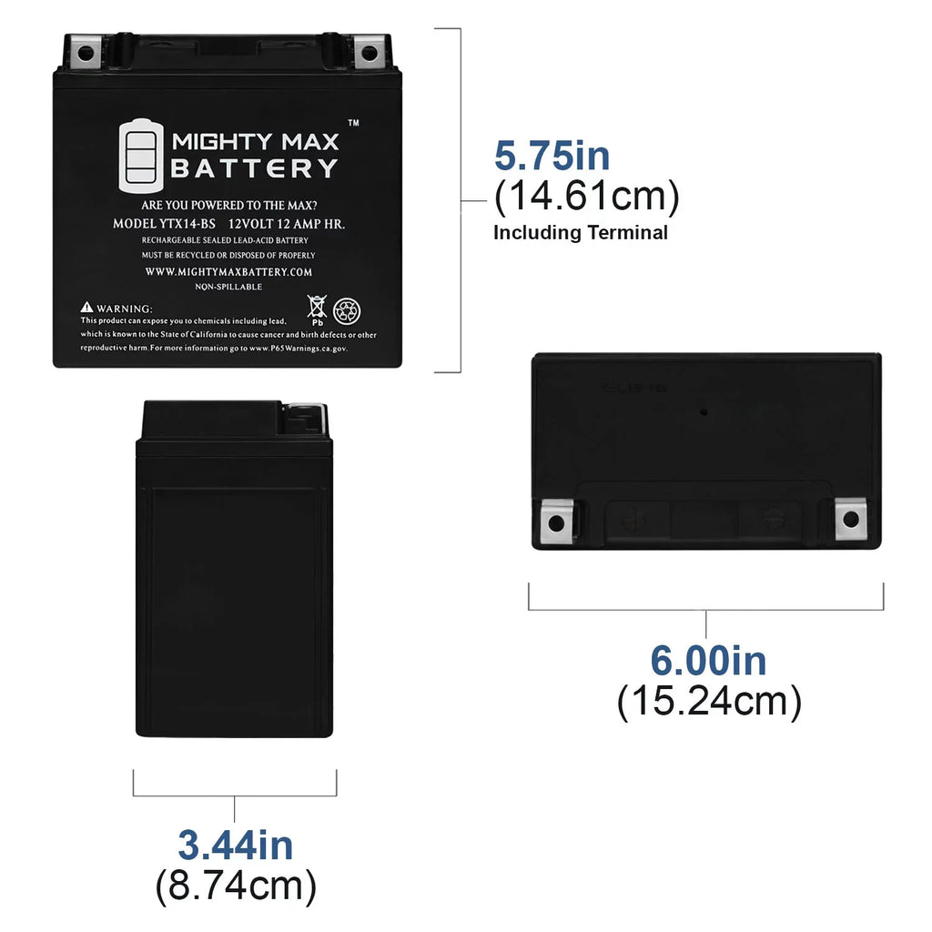 YTX14-BS Replacement 09-13 Adventure Battery BMW for R1200GS
