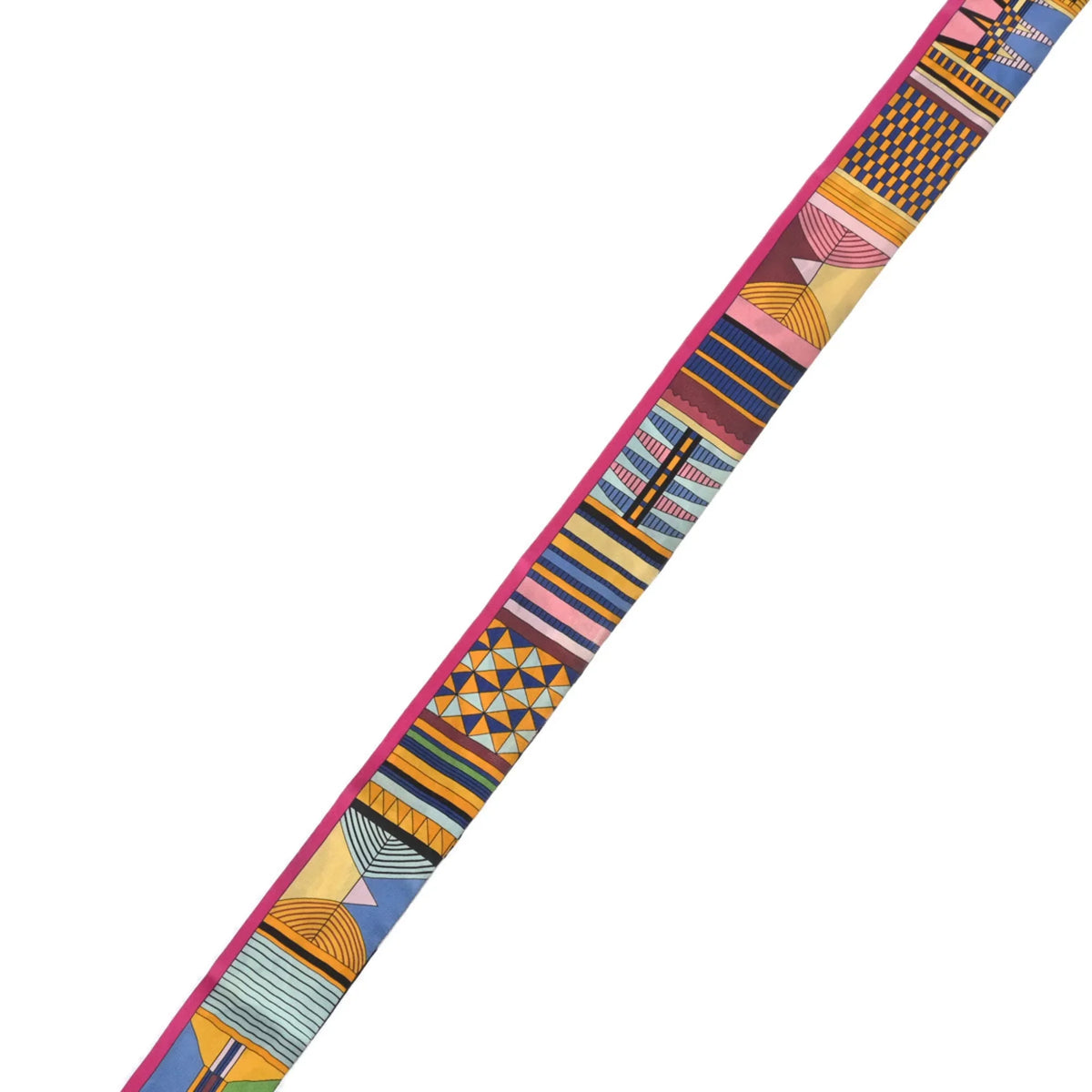 (Good) Tag Muffler PELAGES Old HERMES - Women's Grey/Black/Multicolor Scarf ET Silk 100% CAMOUFLAGE Twilly Pre-Owned