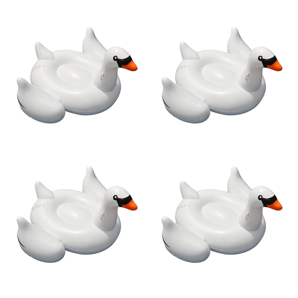 Giant 4 | 4-Pack Swan 90621 x 75-Inch Ride-On air-filled Floats Swimline