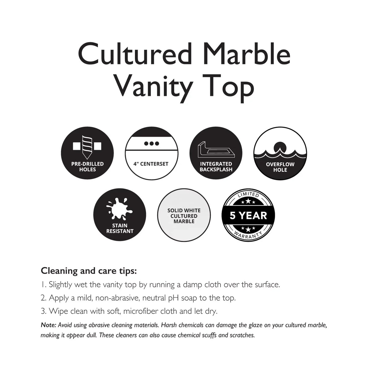 Top Centerset Vanity Solid Marble Camilla Single Integrated Cultured House with 61-inch Design Mount White Bow Backsplash, 557660-WHT Rectangle