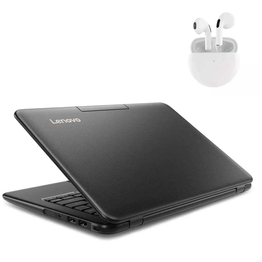 SSD 4GB Earbuds Lenovo Windows Restored with 11.6" Intel 10 (Refurbished) Pro Processor Wireless Laptop RAM 100e 64GB