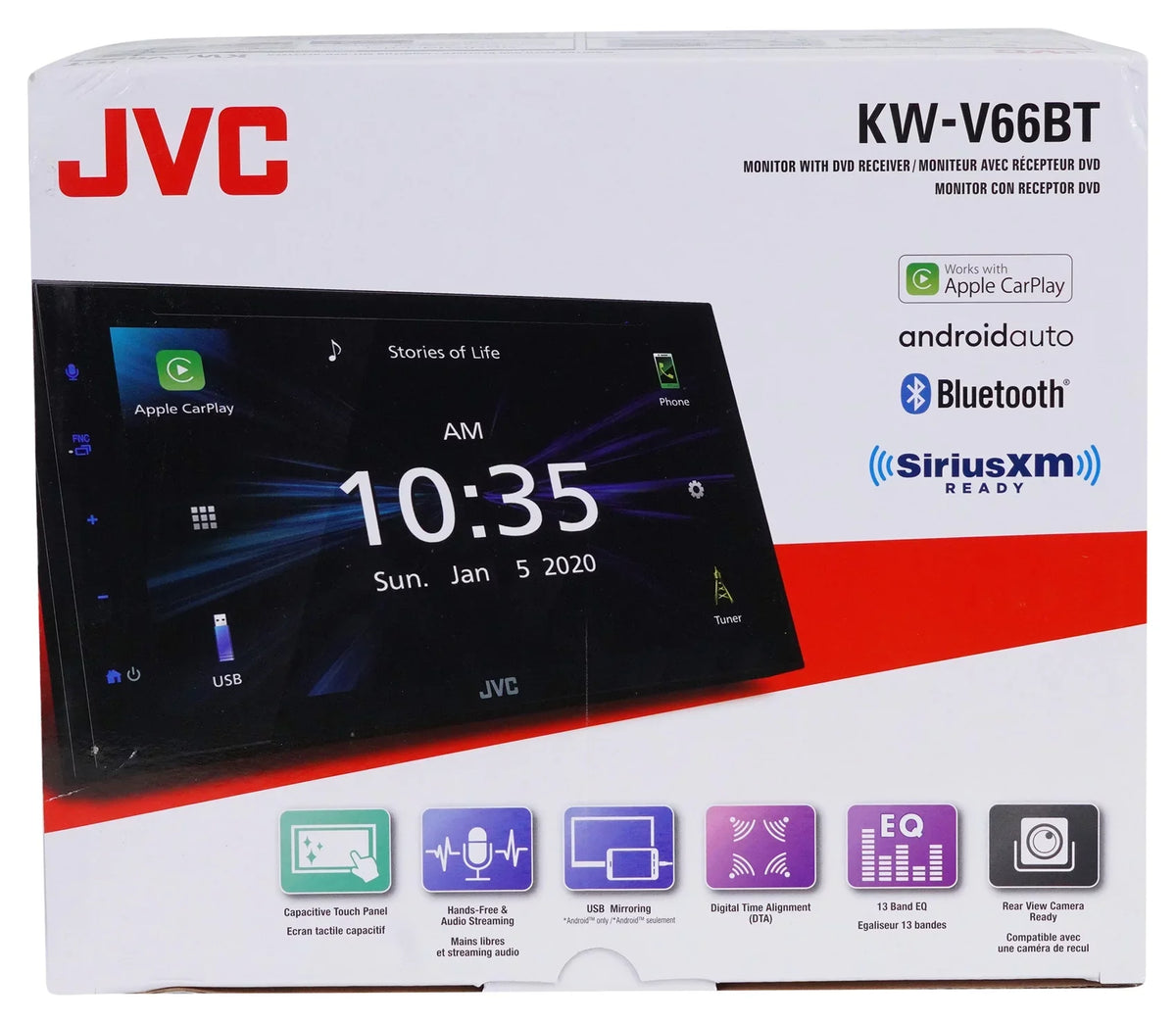 Carplay Player KW-V66BT Apple Bluetooth 6.8" Receiver+Camera JVC CD/DVD Android