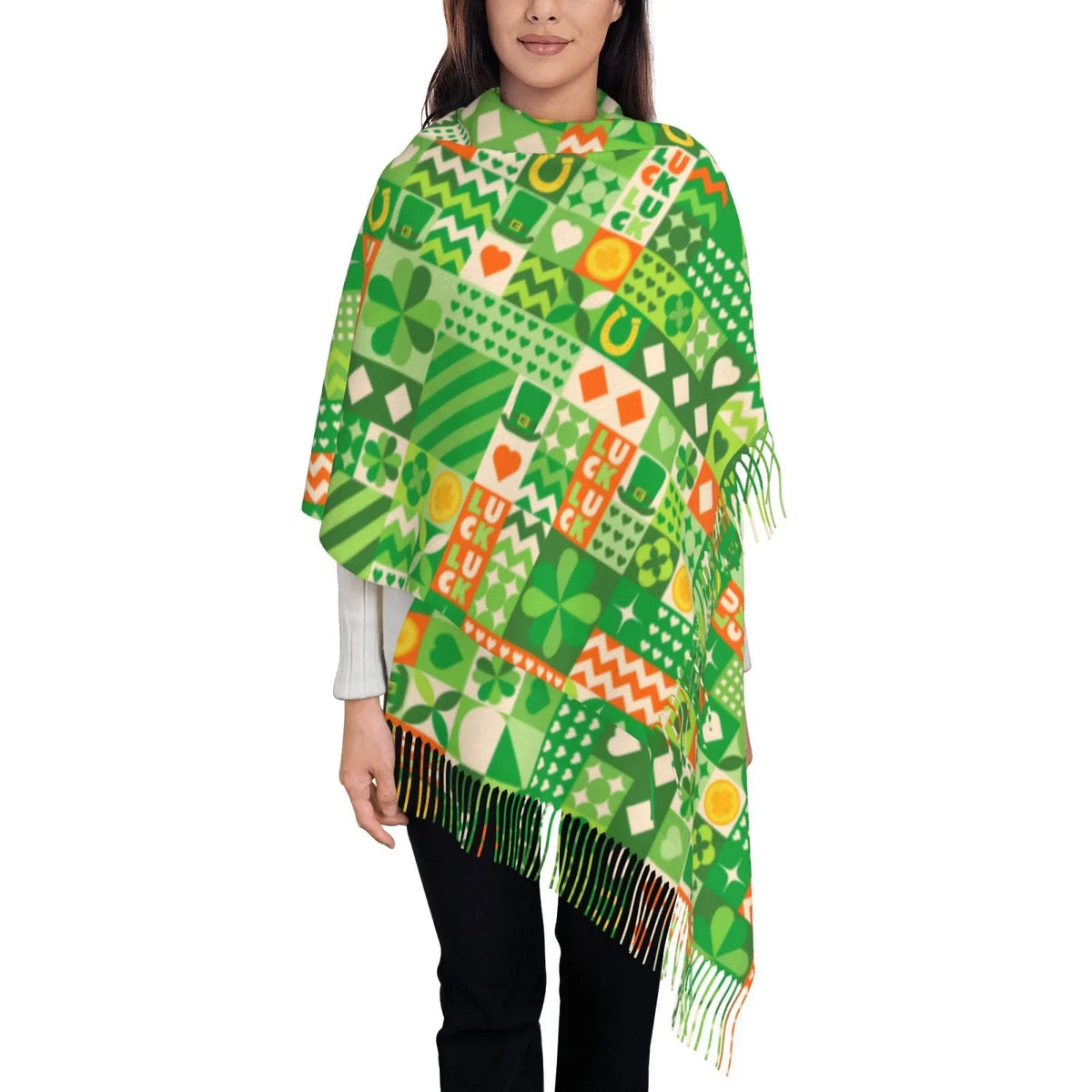 Art Shawl Wrap Scarf Patrick's Scarves Cashmere Gifts- Feel St Soft Elegant For Warm Bingfone Winter Day6 Print Large Women
