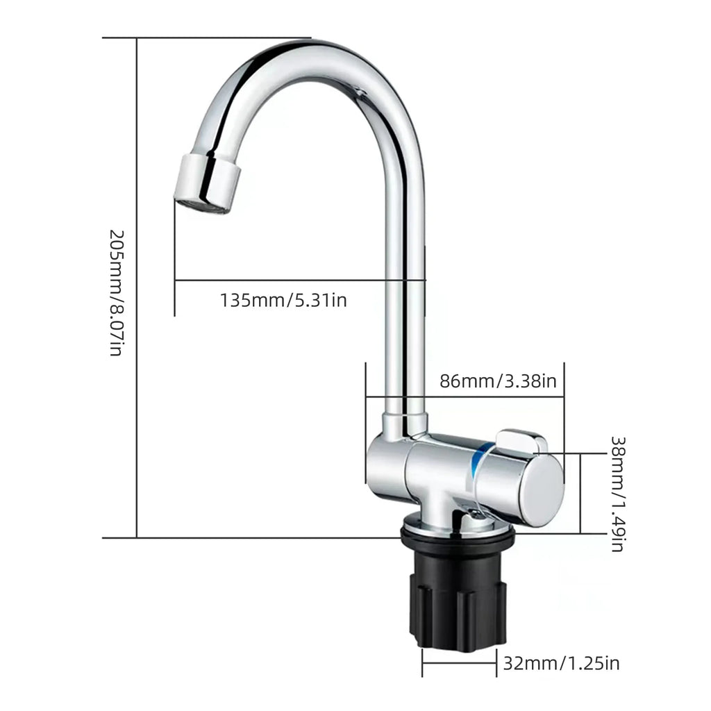 Faucet Hoses Yacht Folding Kitchen Supply Basin with Tap RV Mixer Water Walmeck for Basin
