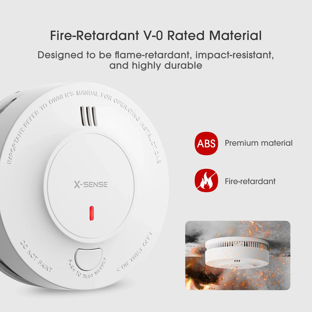 ft Wireless SD19-W Range, Transmission Detector, X-Sense over 820 Photoelectric with Smoke Interconnected