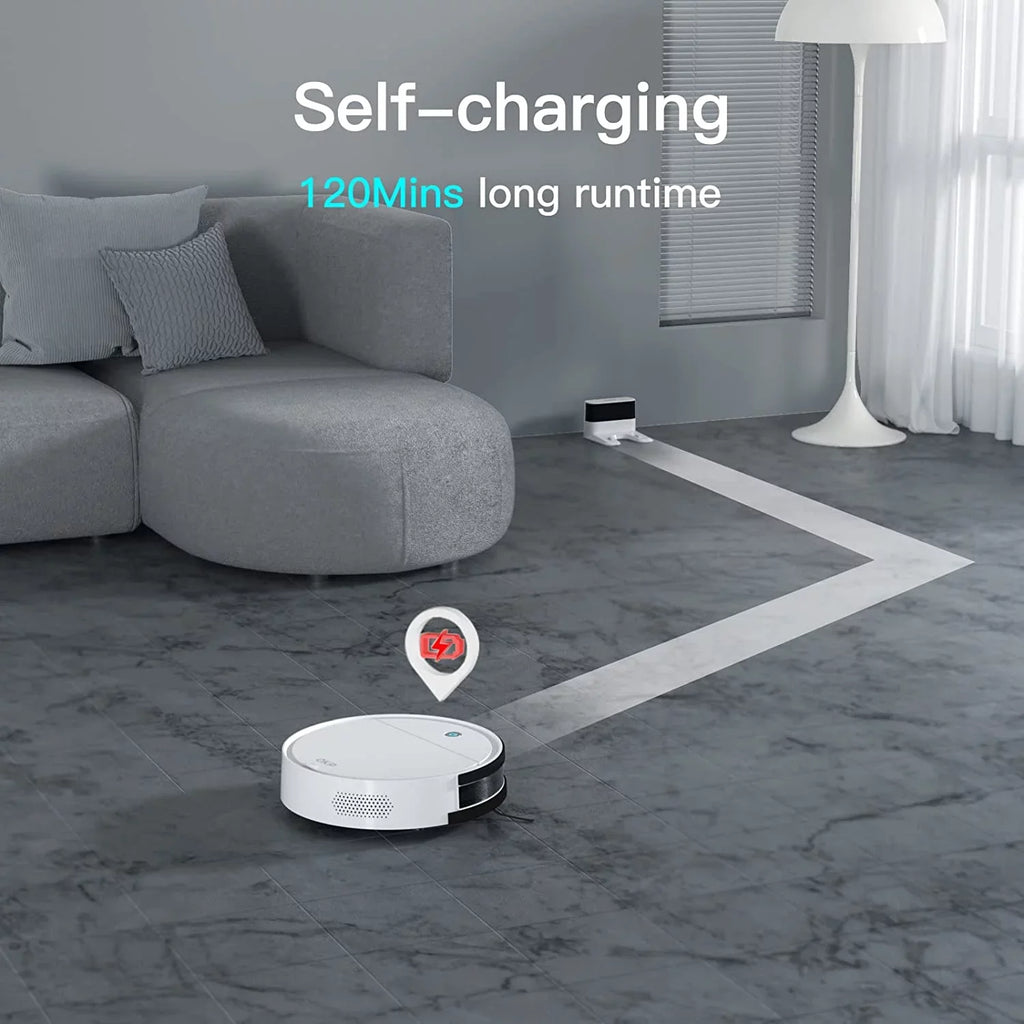 Pet Pile FJU Runtime, Hair, with Quiet Suction, Cleaner, Hard and for Robot Carpet, Strong Vacuum /APP, Vacuum Robotic 2500pa Work 120Mins Low Floor Small