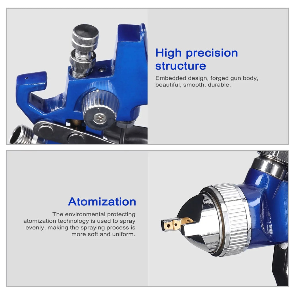 Large Repairing Paint HVLP Spraying Steel Car oxygen Airbrush Stainless Device Tool Set, Paint Sprayer, Pinnaco Kit, Capacity Auto