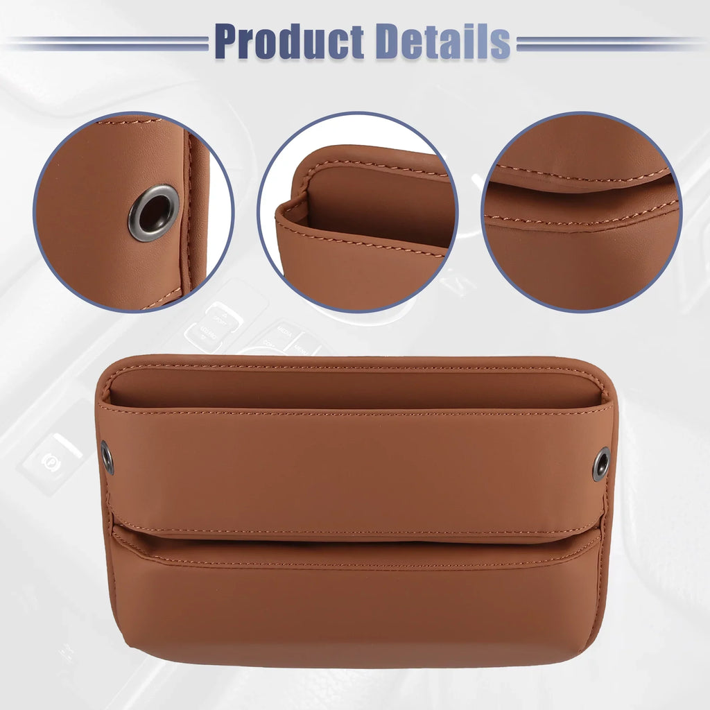 Organizer Filler Car 2pcs Seat Pocket Side Brown Box Car Gap Storage Seat Console Multi-function