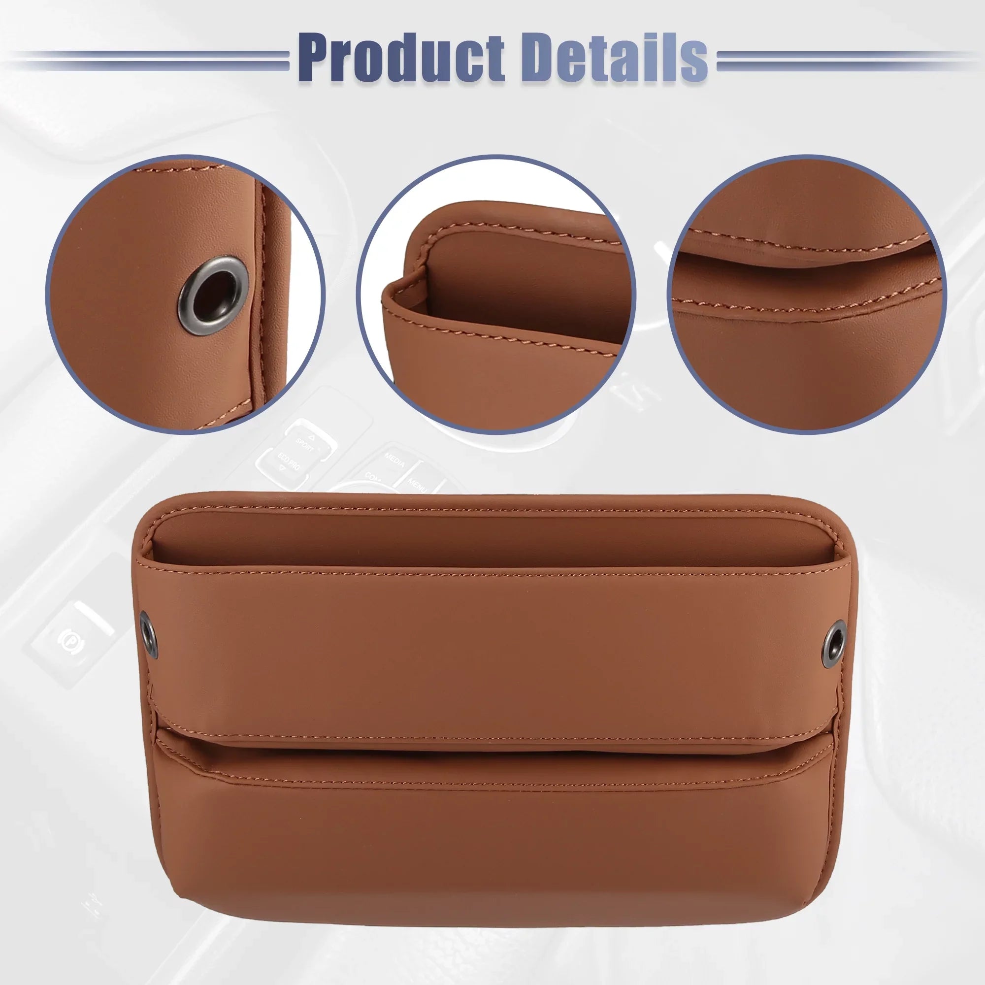 Organizer Filler Car 2pcs Seat Pocket Side Brown Box Car Gap Storage Seat Console Multi-function