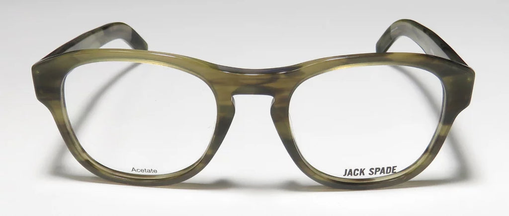 FRAME 48-20-140 NEW FRAME DEMO SPADE STRIATED LENSES FULL-RIM NAME AUTHENTIC OLIVE FREEMAN COLLECTIBLE BRAND DESIGNER JACK EYEGLASSES/EYEGLASS MENS/WOMENS