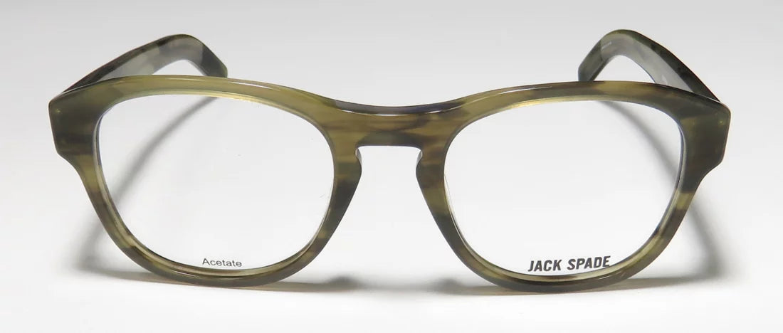 FRAME 48-20-140 NEW FRAME DEMO SPADE STRIATED LENSES FULL-RIM NAME AUTHENTIC OLIVE FREEMAN COLLECTIBLE BRAND DESIGNER JACK EYEGLASSES/EYEGLASS MENS/WOMENS
