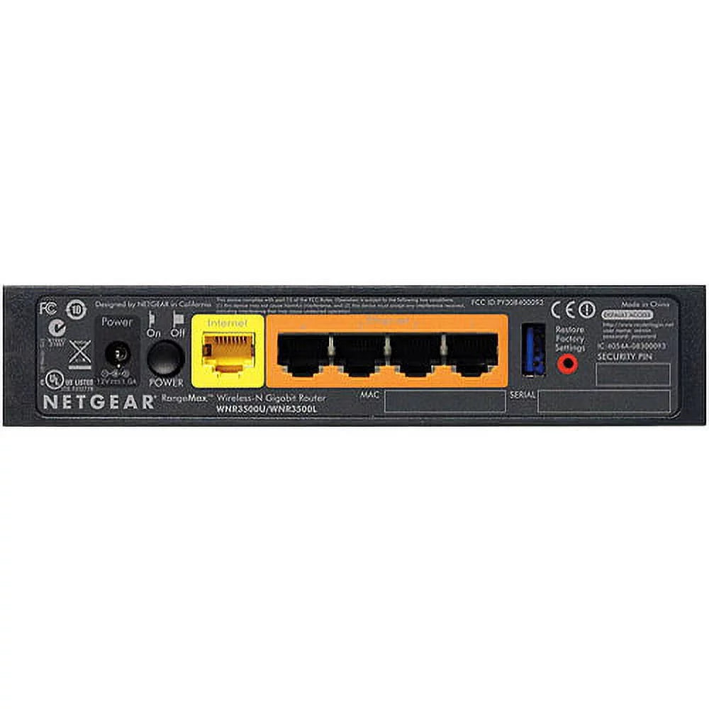 RangeMax Source N300 (WNR3500L) NETGEAR WiFi 802.11b/g/n, Open Router, Gigabit