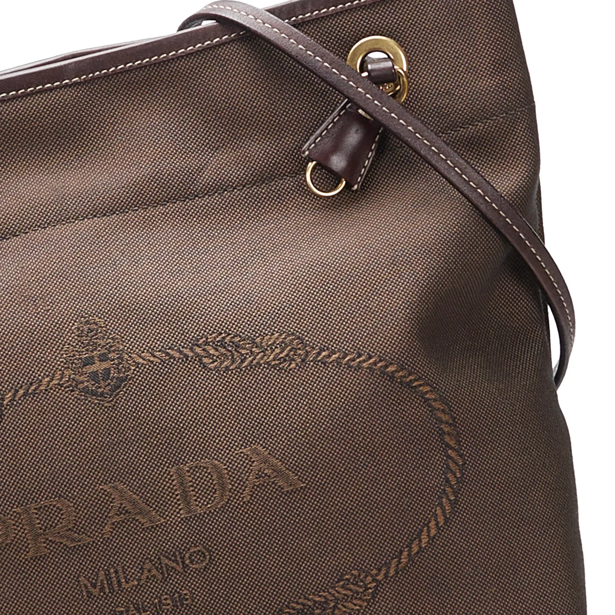 Fabric Crossbody Logo (Good) Unisex Brown Prada Crossbody Bag Authenticated Canapa Canvas Pre-Owned