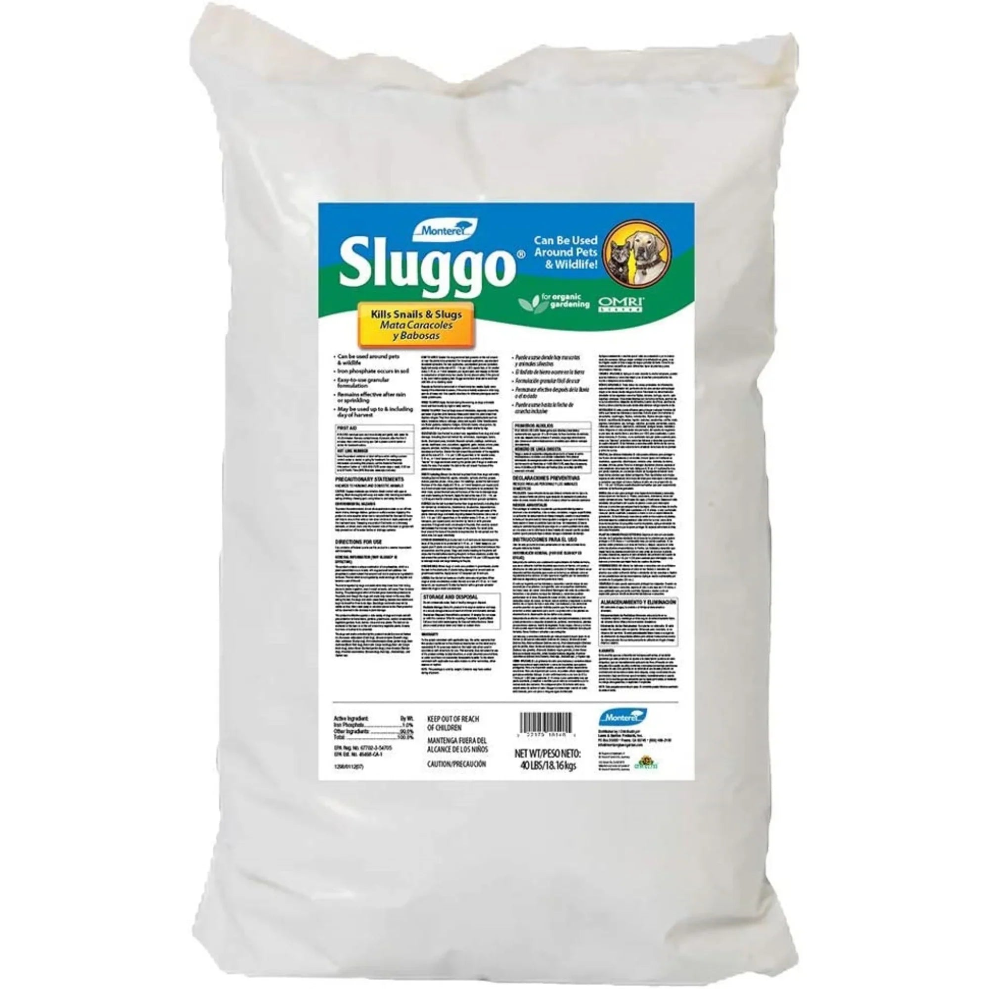 Bait, Monterey 40lb Slug and Ready-to-Use Snail Granual Sluggo