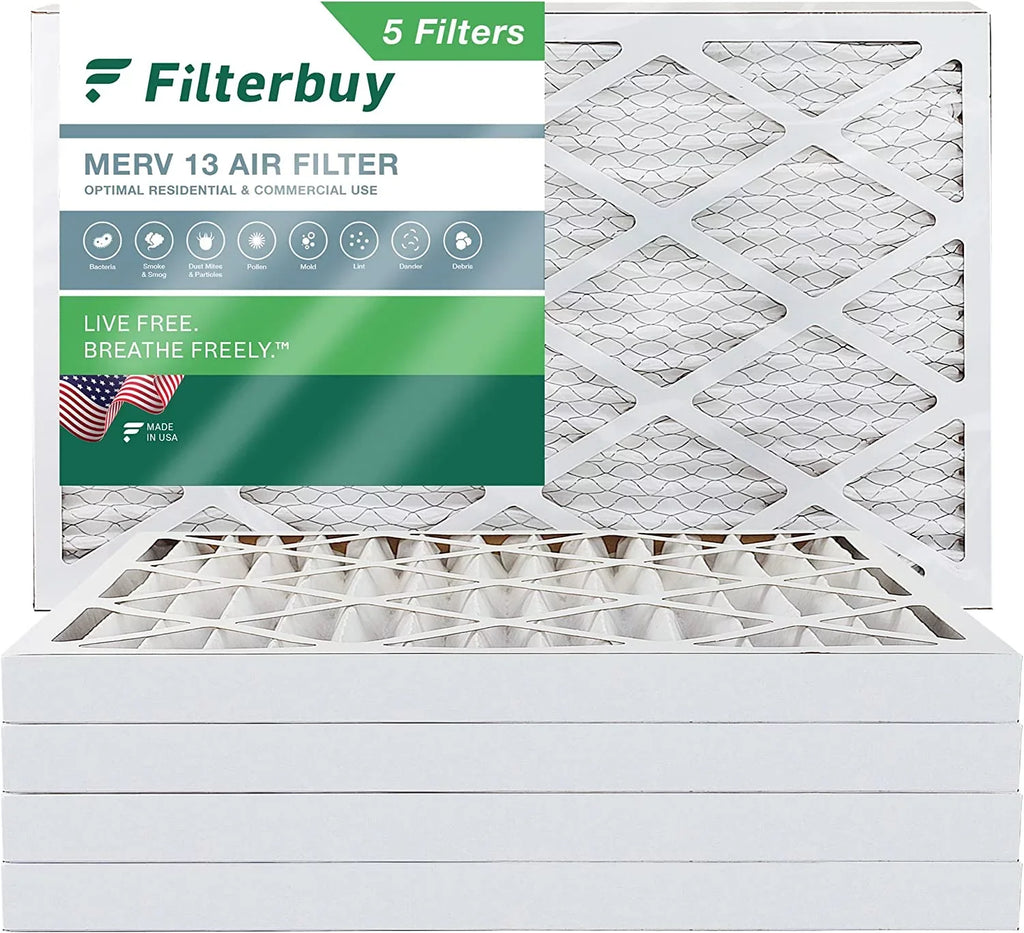 atmospheric (5-Pack) HVAC Filters Furnace Filterbuy 8x24x2 Pleated AC 13 MERV