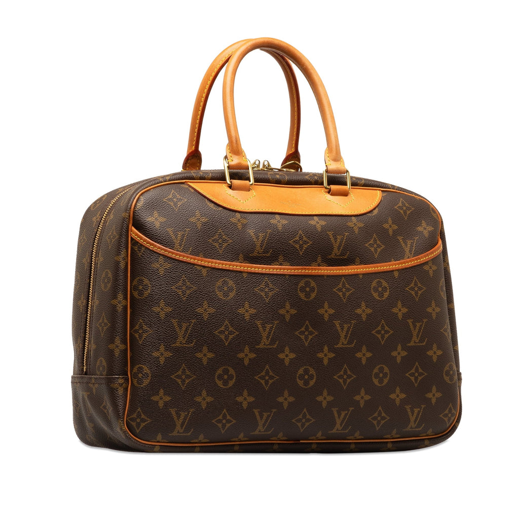 (Good) Handbag Unisex HandleBag Brown Pre-Owned Canvas Louis Monogram Vuitton Authenticated Deauville Top