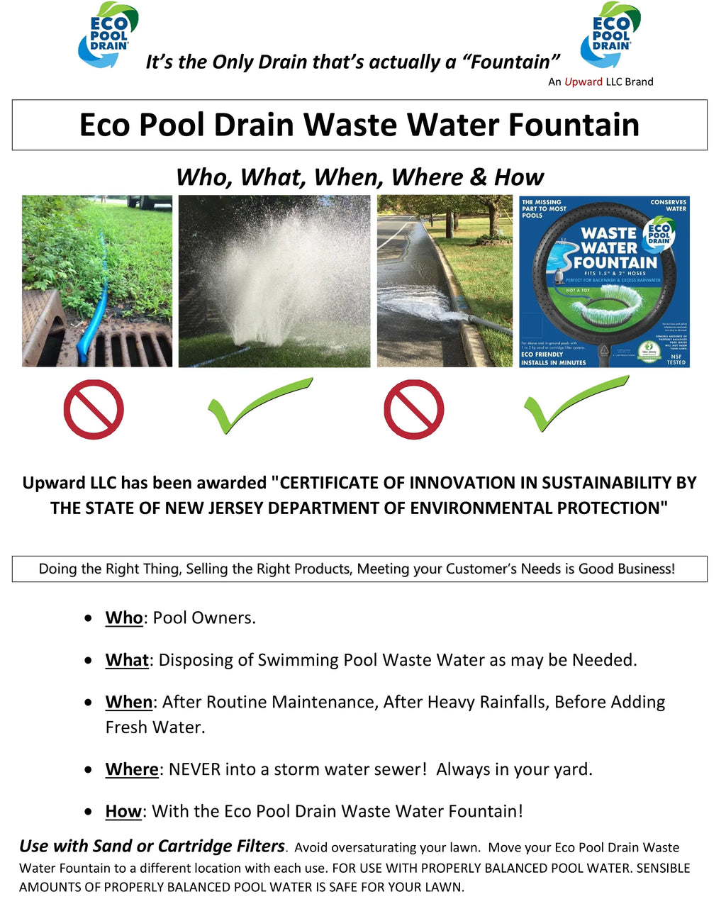Backwash for & with Pool Sand Kit Pools Cartridge Filtered Swimming Hose Fountain Hose Water Waste 1.5" #400