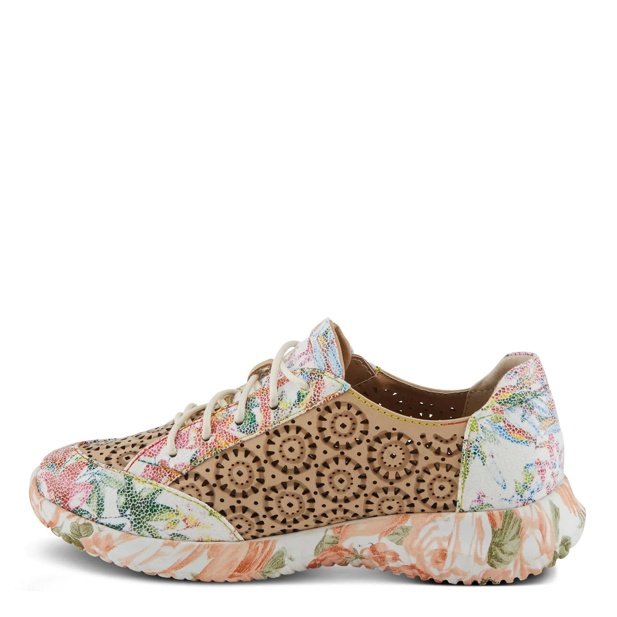 Lace-Up Flowers Women's Sneaker Fashion with 38/7.5-8 Beige L'Artiste Multi EU Jazzie