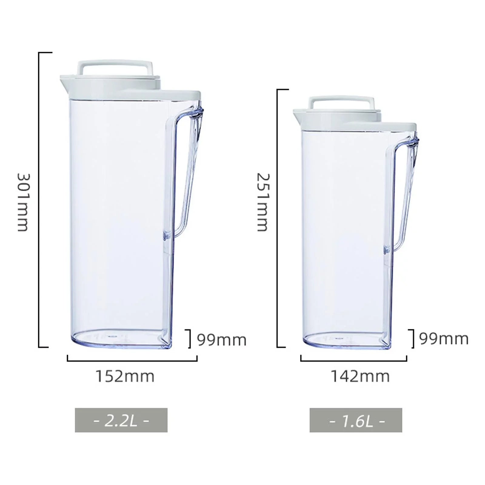 Kettle Lemonade Heat Screw Beverage Water Pitcher 2200ML Cold & Lid Resistant Dispenser