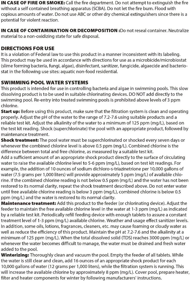 Sanitizer 50lbs 3" Pool Pool Tablets Chlorine
