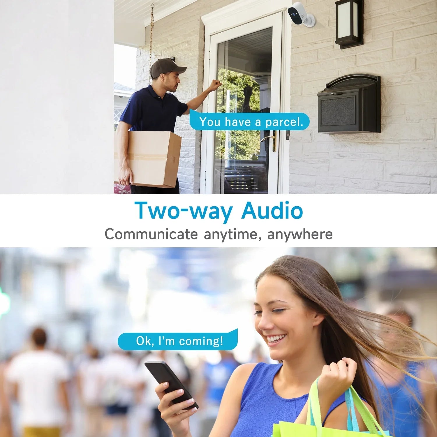 Camera Motion 2.4GHz Card Audio, with Cloud/SD Vision, WiFi, Security PIR Powered Outdoor, Storage, Battery Waterproof, Detection 2-Way Home Camera Night 2.5K Security 4MP XVIM Wireless Spotlight