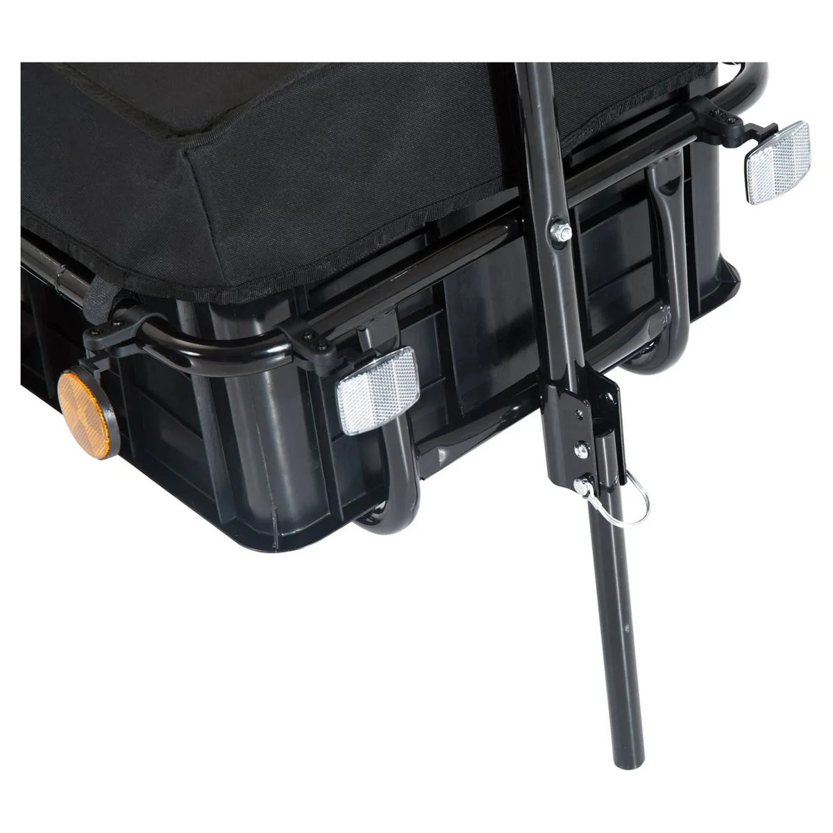 Aosom Enclosed Wheel - Black Bicycle Cargo Frame Internal Trailer Double