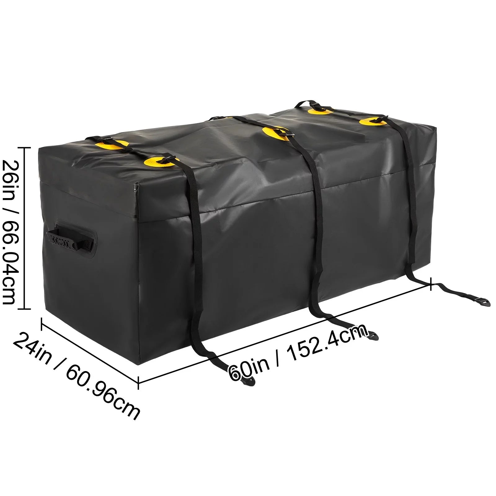 Carrier Hitch Waterproof Cargo Hitch Hitch Bag SUV Duty Feet), Heavy Bag, Fits Truck Carrier 840D for Car Basket BENTISM Straps, 60"x24"x26" (22 Vans Cubic Reinforced Cargo with ,