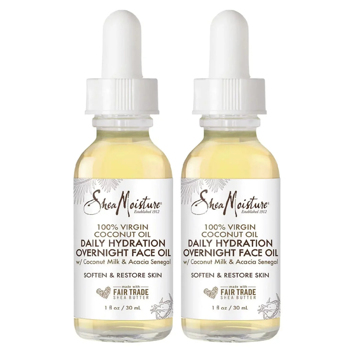 Oil, Organic Face Face 1 - Coconut Argan & With Oil Oil 2) For Milk Oz Oil Vitamin Daily Hydration Skin, Sheamoisture Acacia Of Senegal, Butter, (Pack Face Coconut E, Hydrating For Shea Overnight