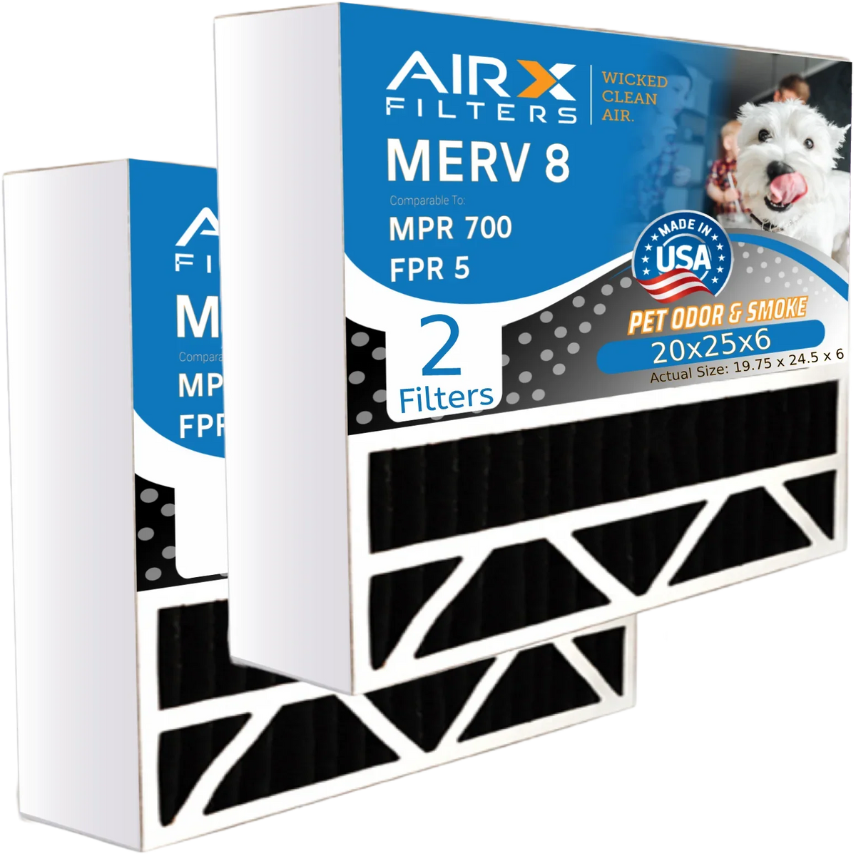 2 FILTERS MPR Filter 700 Comparable Compatible Odor with FPR by to Eliminator 20x25x6 Carbon AIRX AIR. Aprilaire Pack 8 & CLEAN atmospheric MERV Filter 201 5 WICKED