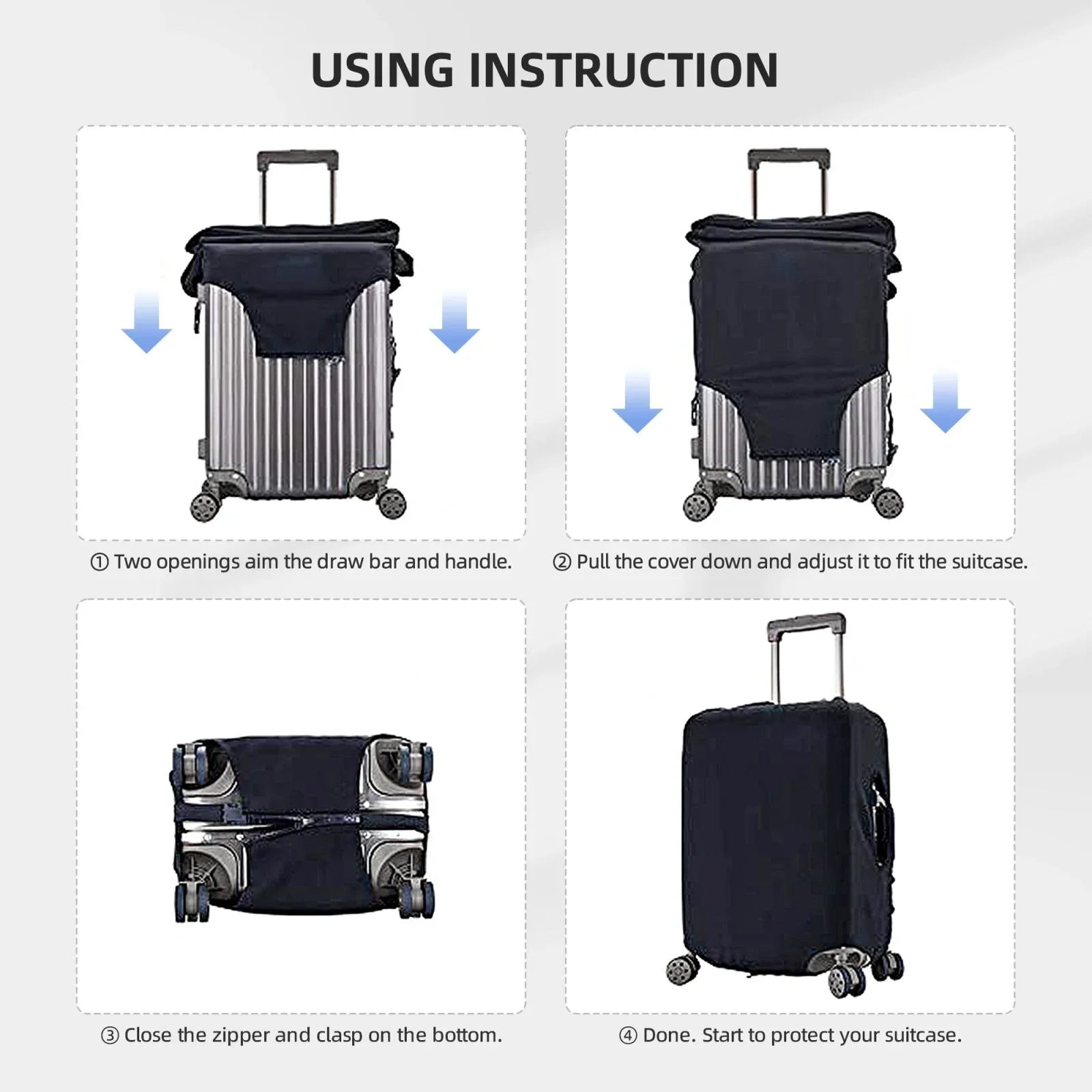 Adobk Stretch Luggage Covers For Suitcase Suitcase Protector Leaves And Women Accessories-Small Luggage Men, Washable Cover, Suitcase Flowers Lemon Fruits Travel Cover, For