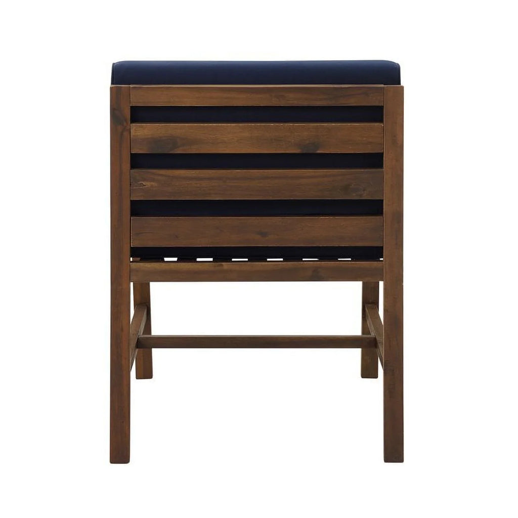 Edison Dark Walker Wood Solid Brown/Navy Patio Chair - Acacia Modular Side
