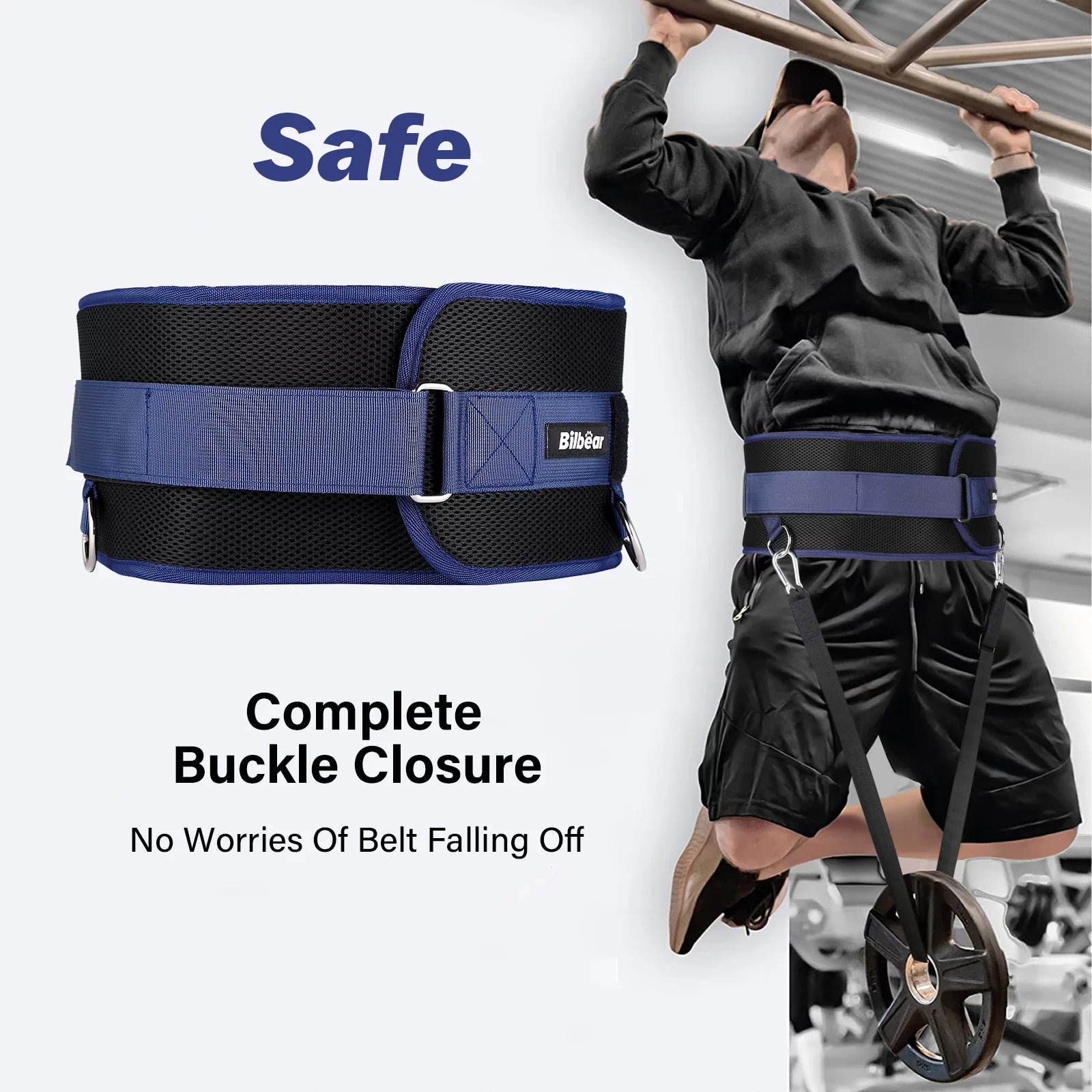 Rings&2 up,with 39 Strap,Weight 43 inch Belt inch lifting Comfort Weightlifting,Weight strap Adjustable,45-Angle Dip Bilbear Dip for Hooks Belt pulls Snap Position for