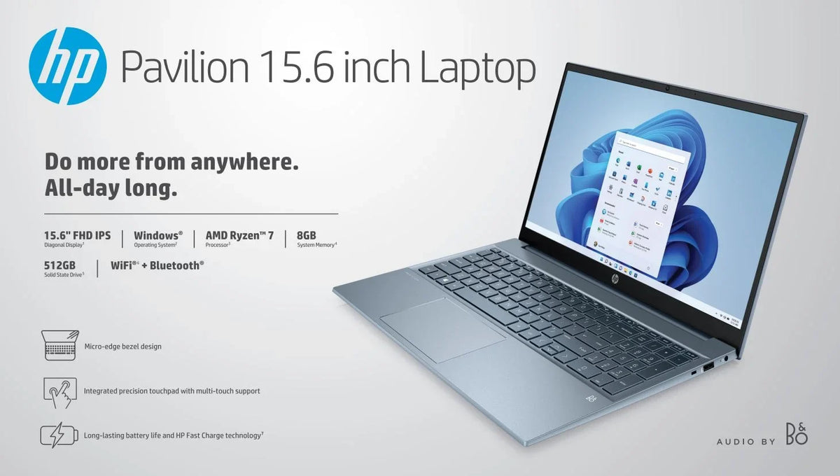 HP 15.6" 15-eh1070wm 11, 7-5700U, , Windows 8GB 512GB Horizon RAM, FHD, AMD Pavilion Ryzen SSD,