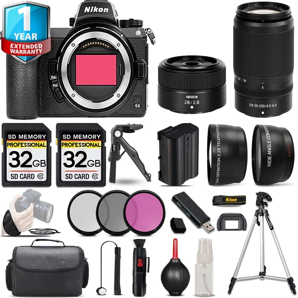 Z6 50-250mm f/4.5-6.3 Camera Filter Lens + Set 64GB 3 + f/2.8 + II + PC Nikon Mirrorless with VR 28mm Lens Handbag