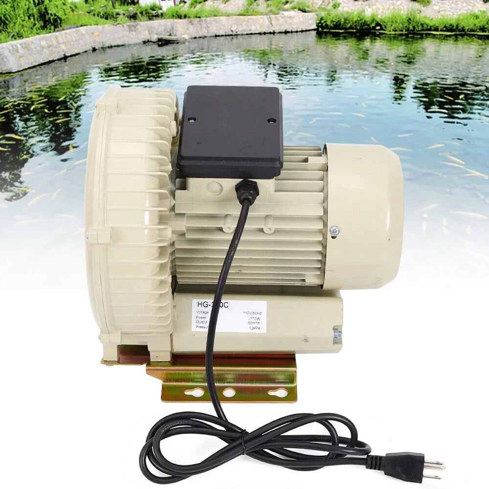 Industrial Blower 110V Pump Fish 370W Miumaeov Aquaculture Pond Pressure oxygen Hydroponics Blower Aquarium High oxygen