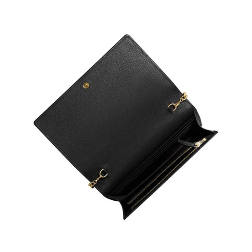 Gucci Bag Cross Leather Wallet Black Body on Soho Chain