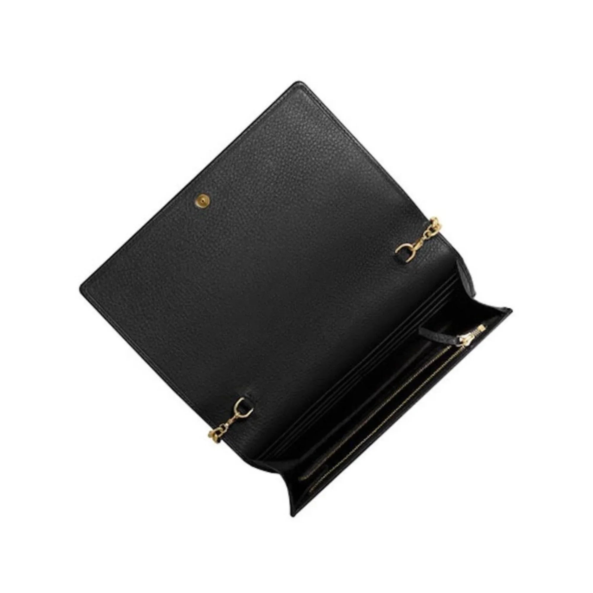Gucci Bag Cross Leather Wallet Black Body on Soho Chain