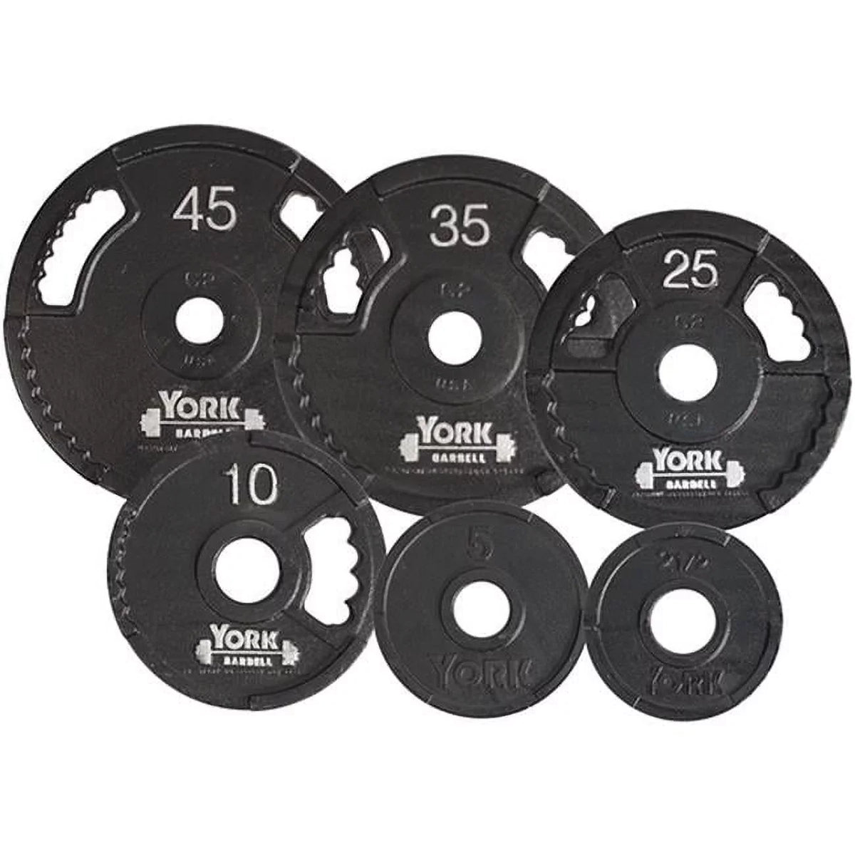 Dual Grip 35 York Black - Olympic Thin Line Plate, G2 Barbell Cast Iron lbs