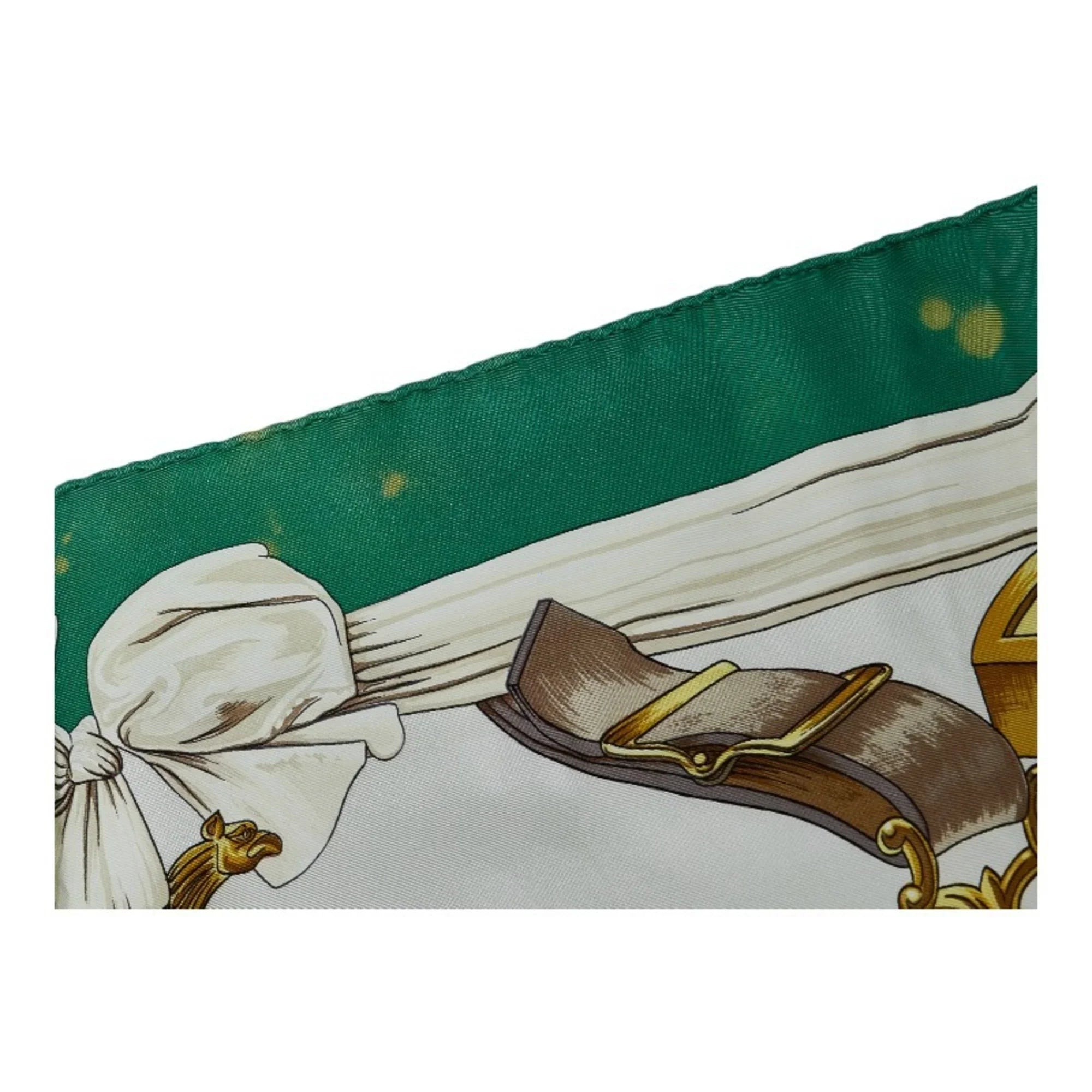 Stirrup Pre-Owned Ladies Muffler (Fair) Carre ETRIERS HERMES 90 Multicolor Horse Green Scarf Tack Pattern Silk Hermes