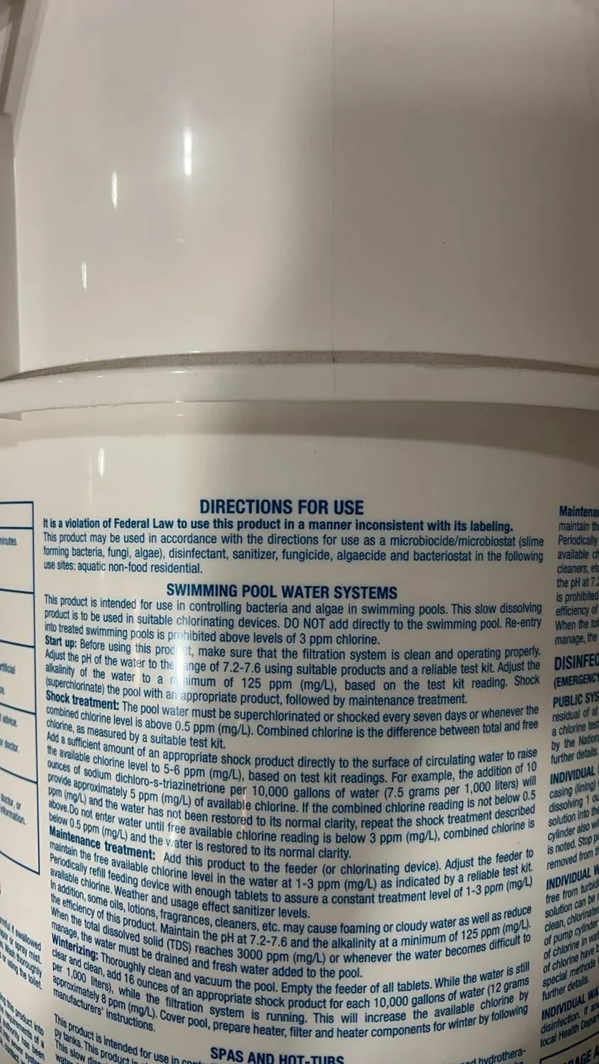 Sanitizer 50lbs 3" Pool Pool Tablets Chlorine