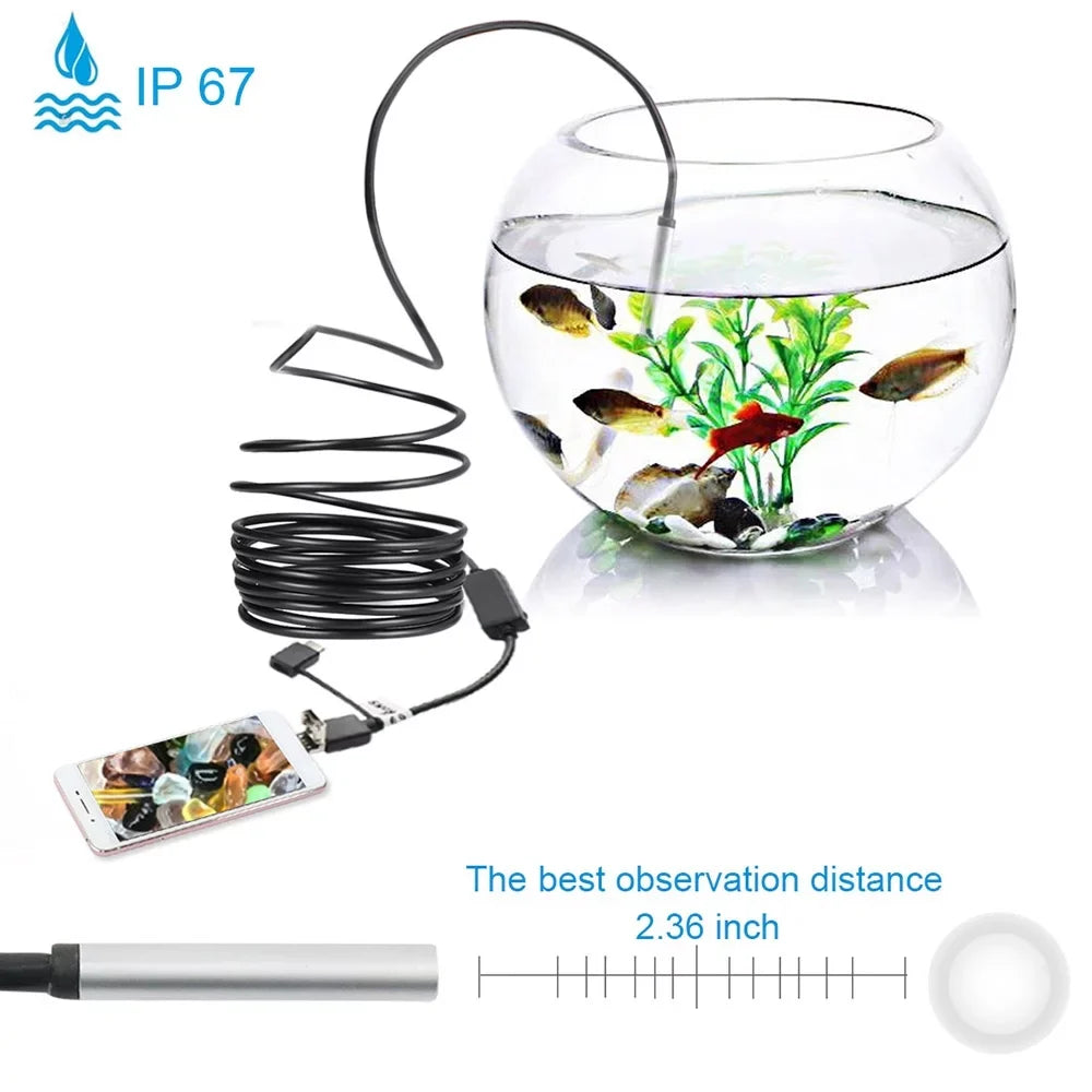 Camera 5.5mm Adjustable 20M 6 Moobody and Endoscope with LED Lights Cable