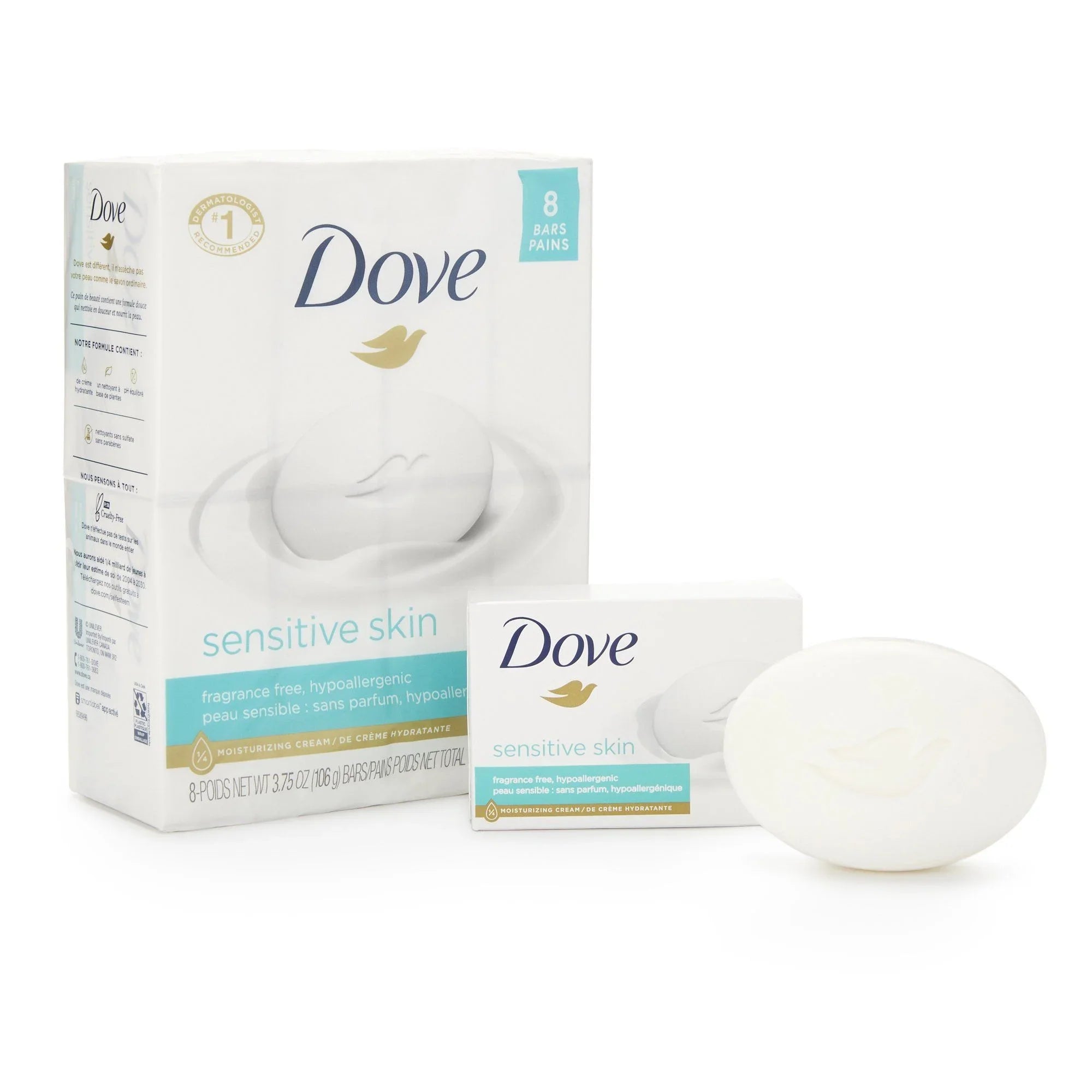 (PK/8) Dove Sensitive Soap Skin