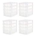 4 Storage (4 Drawer Lid, Organizer Living Desktop Gracious Pack) White w/