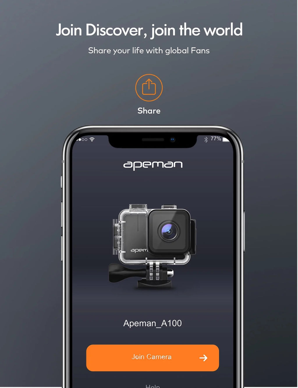 WiFi Ultra A100s Touchscreen Sports mAh 20MP APEMAN 1350 4K 40M Dual 50fps Batteries Action Camera HD