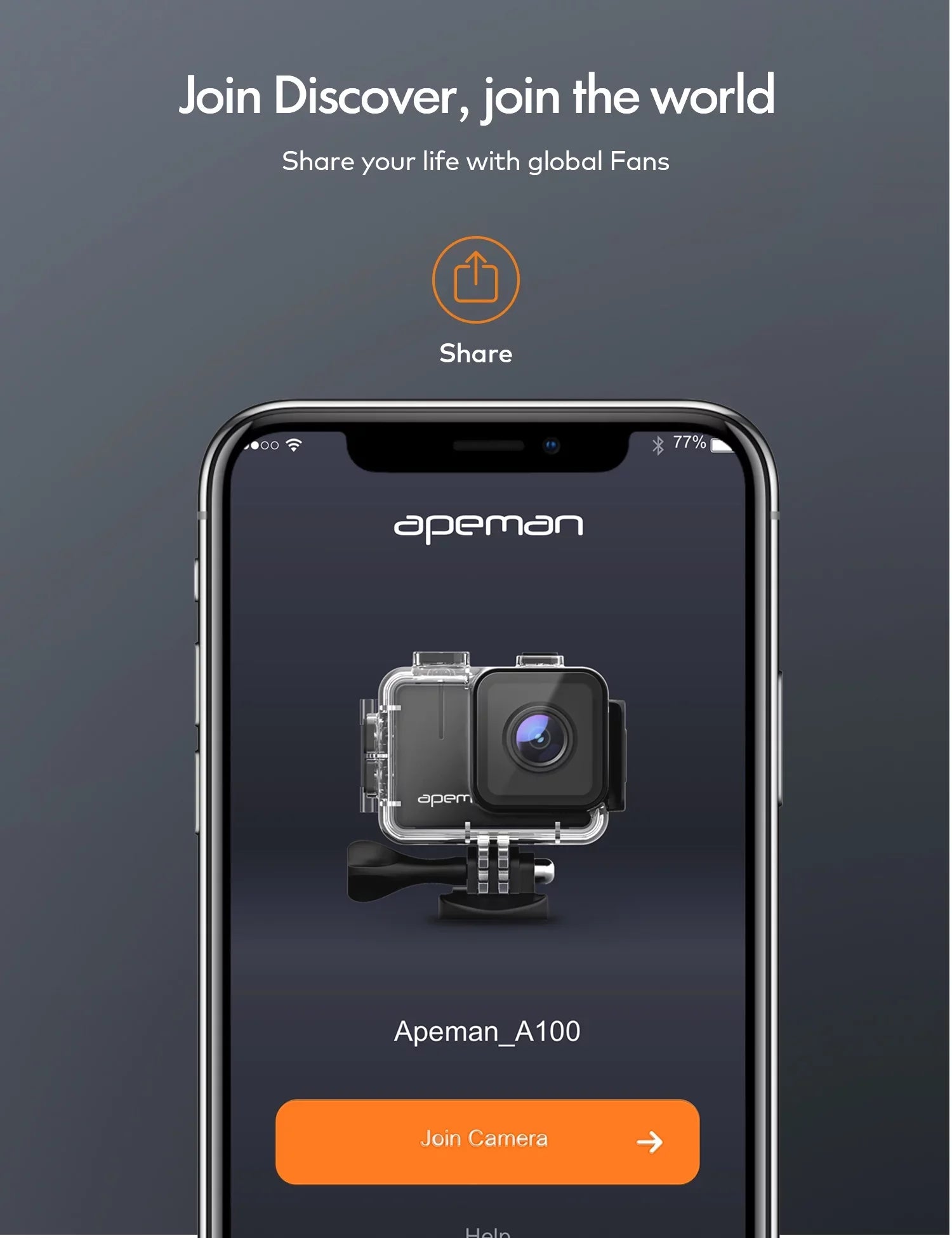 WiFi Ultra A100s Touchscreen Sports mAh 20MP APEMAN 1350 4K 40M Dual 50fps Batteries Action Camera HD