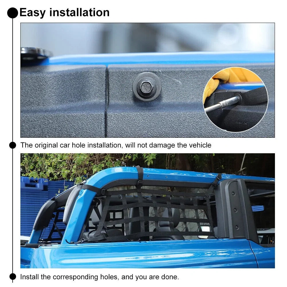 Teledu 21+2 Net 2x Trunk Mesh Door Side Restraint Protective Rear Cargo