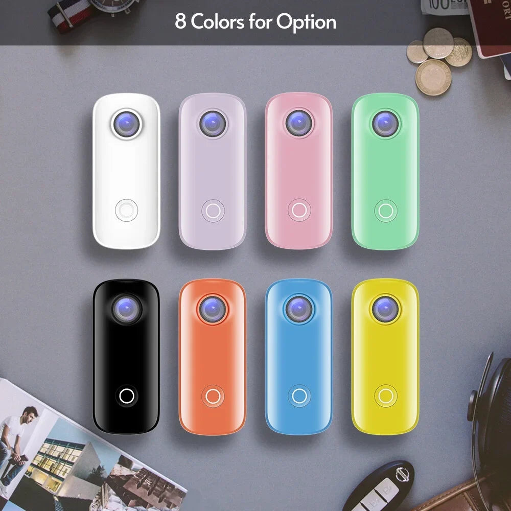 Connection Back Mini APP Waterproof Camera Action Clip with Camera Magnetic Waterproof WiFi Digital SJCAM Video Body Sharing Case 1080P/30fps Battery 30M Lanyard C100 Built-in