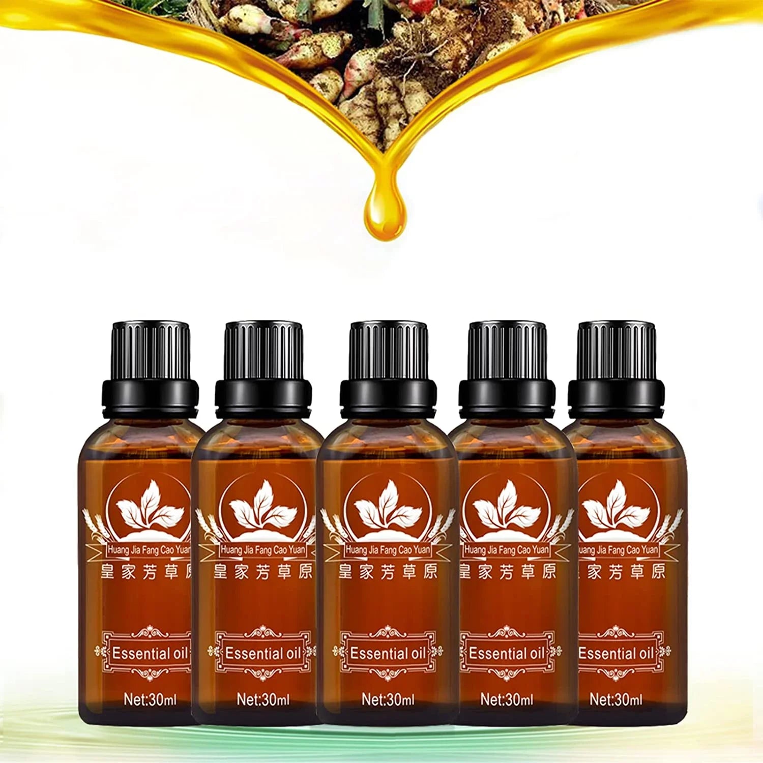 Belly 5 Gift Oil, Valentine's Massage Drainage Drainage SPA Ginger Cosprof Oil Oil Day Ginger Grapeseed 100% Natural Ginger Lymphatic Massage, Skin, Perfect for Pcs Pure Set Oil, Massage