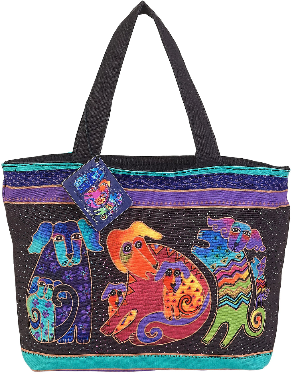Tote Doggies Shoulder Zipper 18"X5"X15"-Dogs & Top