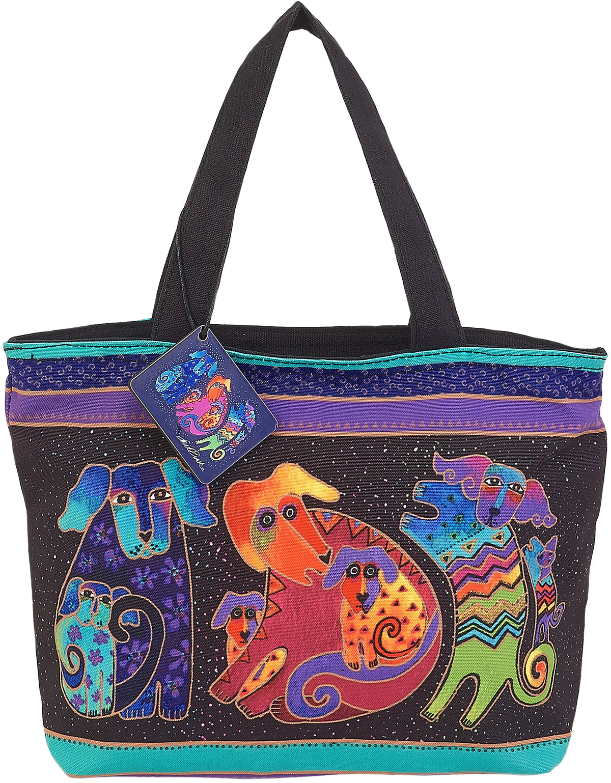 Tote Doggies Shoulder Zipper 18"X5"X15"-Dogs & Top